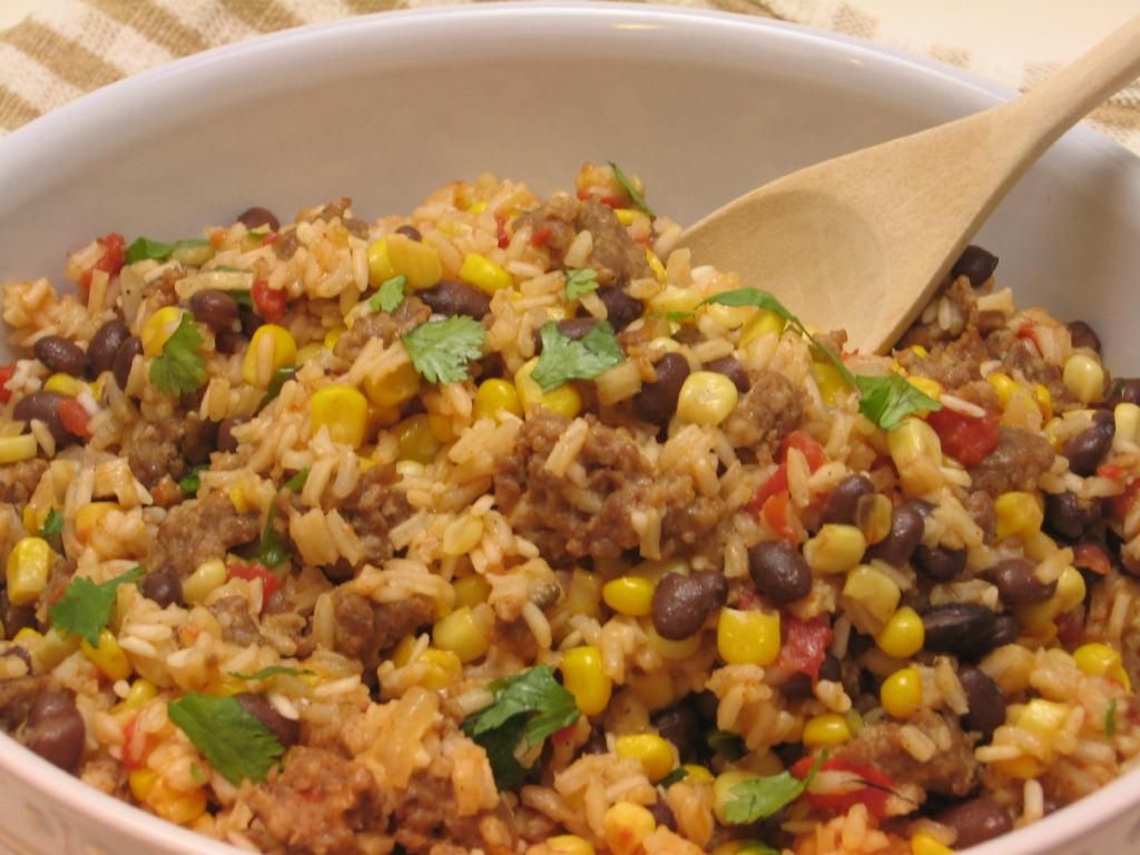 Creamy Chicken and Green Chile Enchiladas with Mexican Sausage Rice